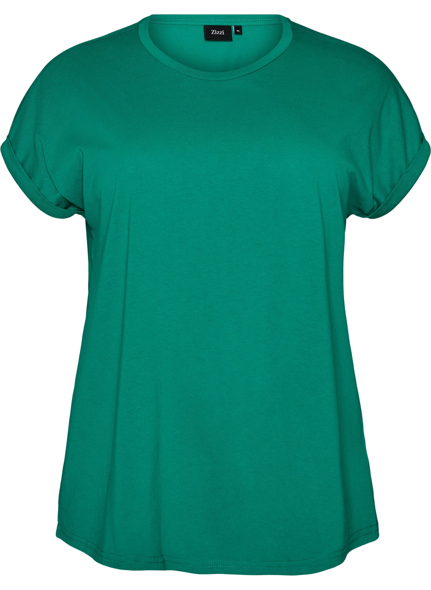 Kort&auml;rmad t-shirt i bomullsmix