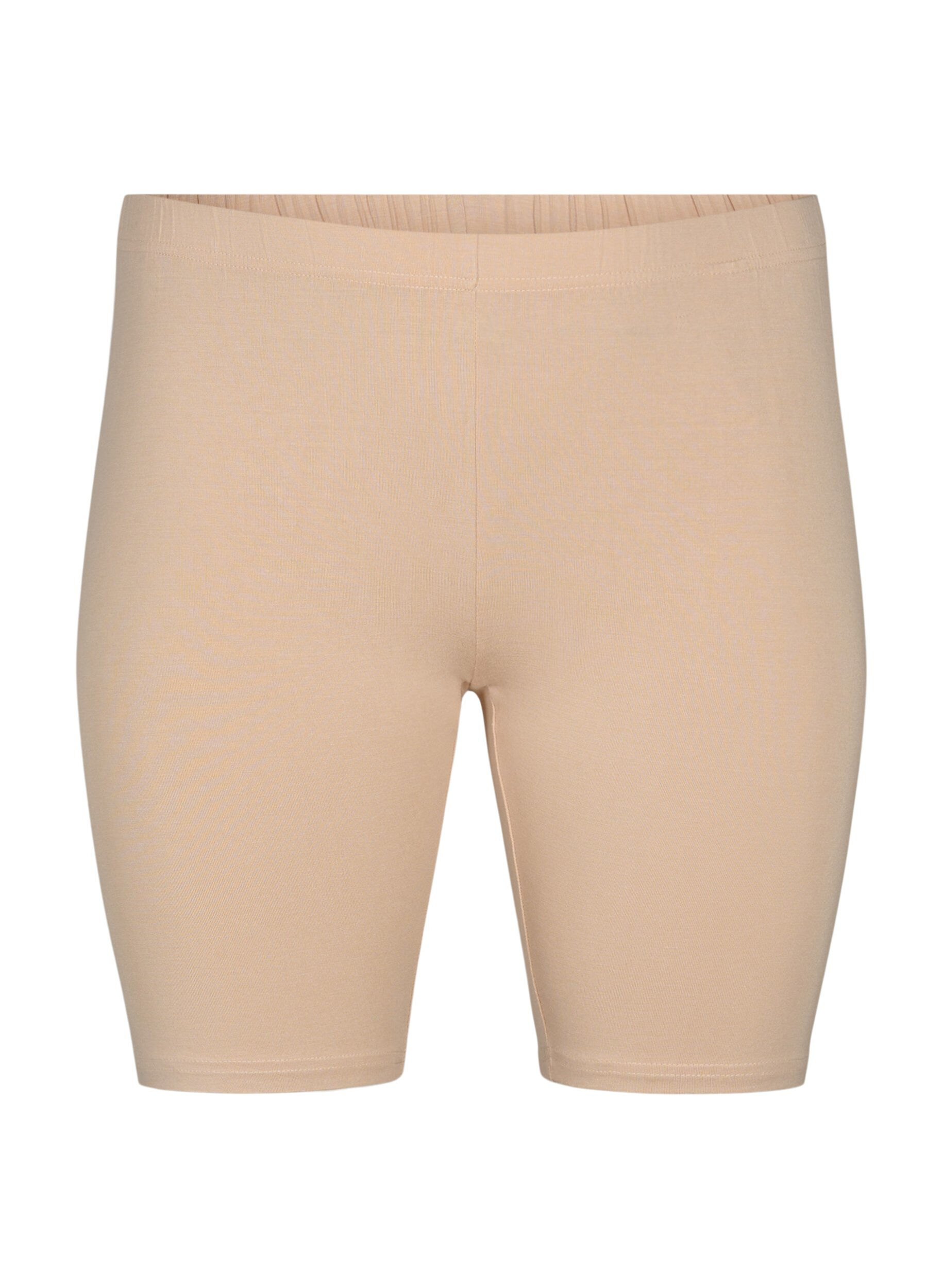 Zizzi2-pack cykelshorts i viskos, Beige, Packshot image number 2