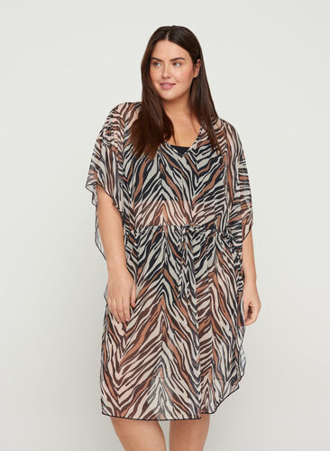 Strandklänning med justerbar midja, Zebra Print, Model image number 0