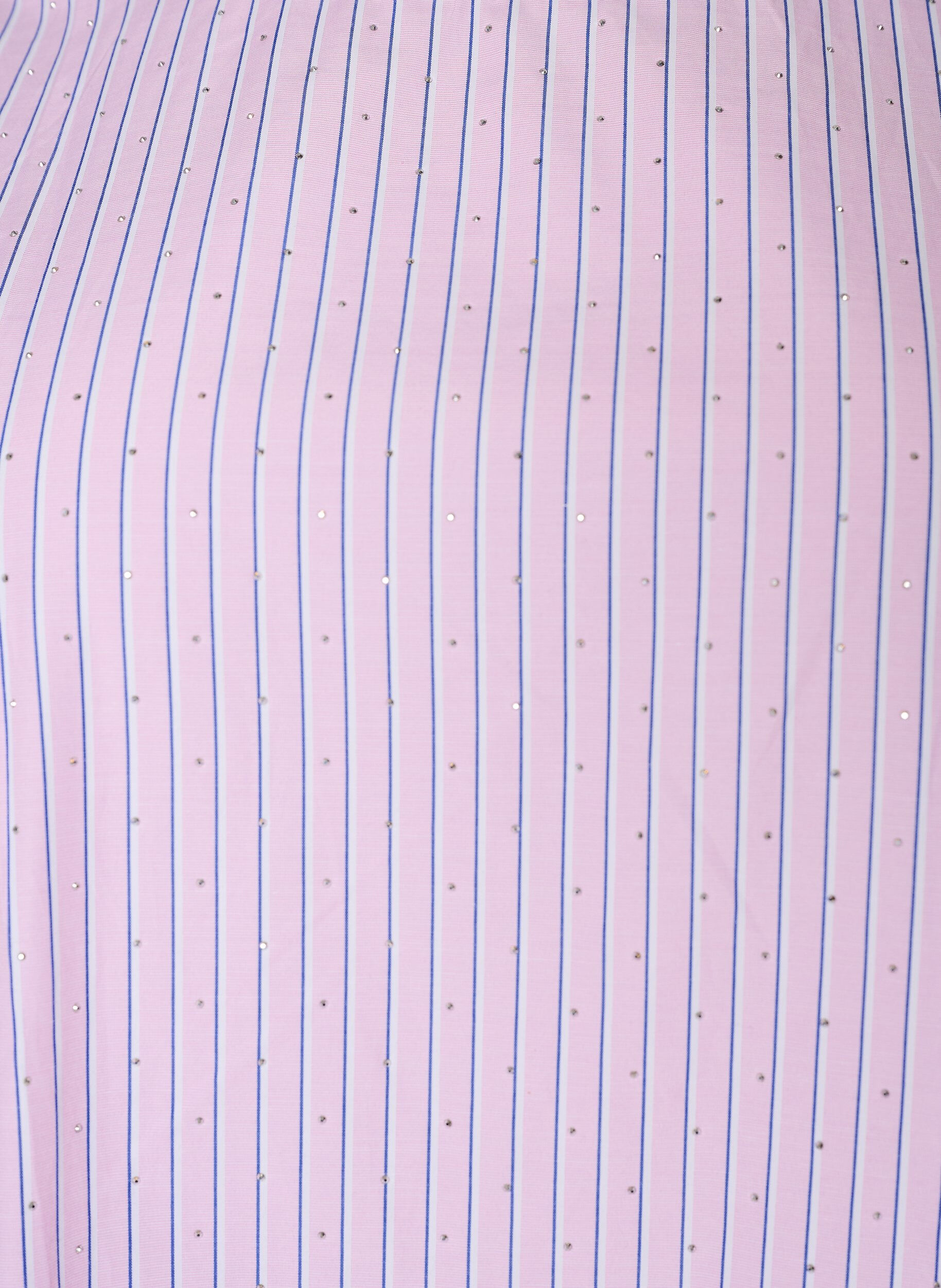 Zizzi Kn&auml;l&aring;ng randig kl&auml;nning med stenar och puff&auml;rmar, Rosa, Packshot image number 2