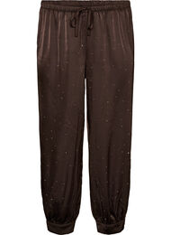 Ballongbyxor i satin med strass, Brun