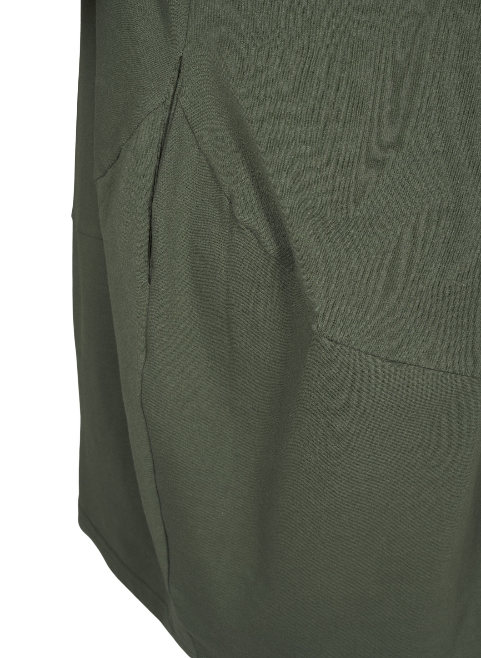 Zizzi Ballongkl&auml;nning i bomull med fickor, Gr&ouml;n, Packshot image number 4