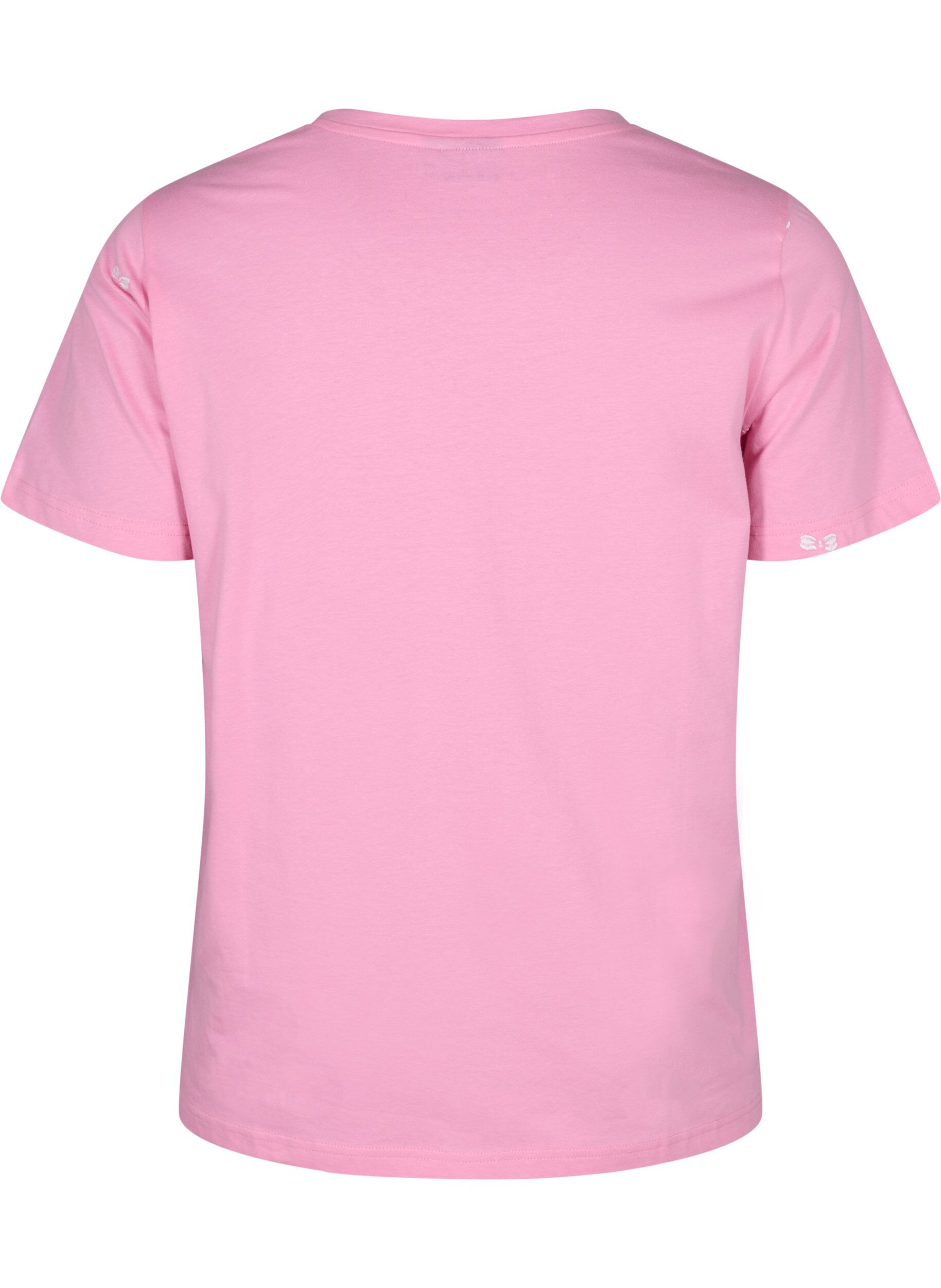 Zizzi T-shirt i ekologisk bomull med rosetter., Roseb. W. Bow Emb., Packshot image number 1