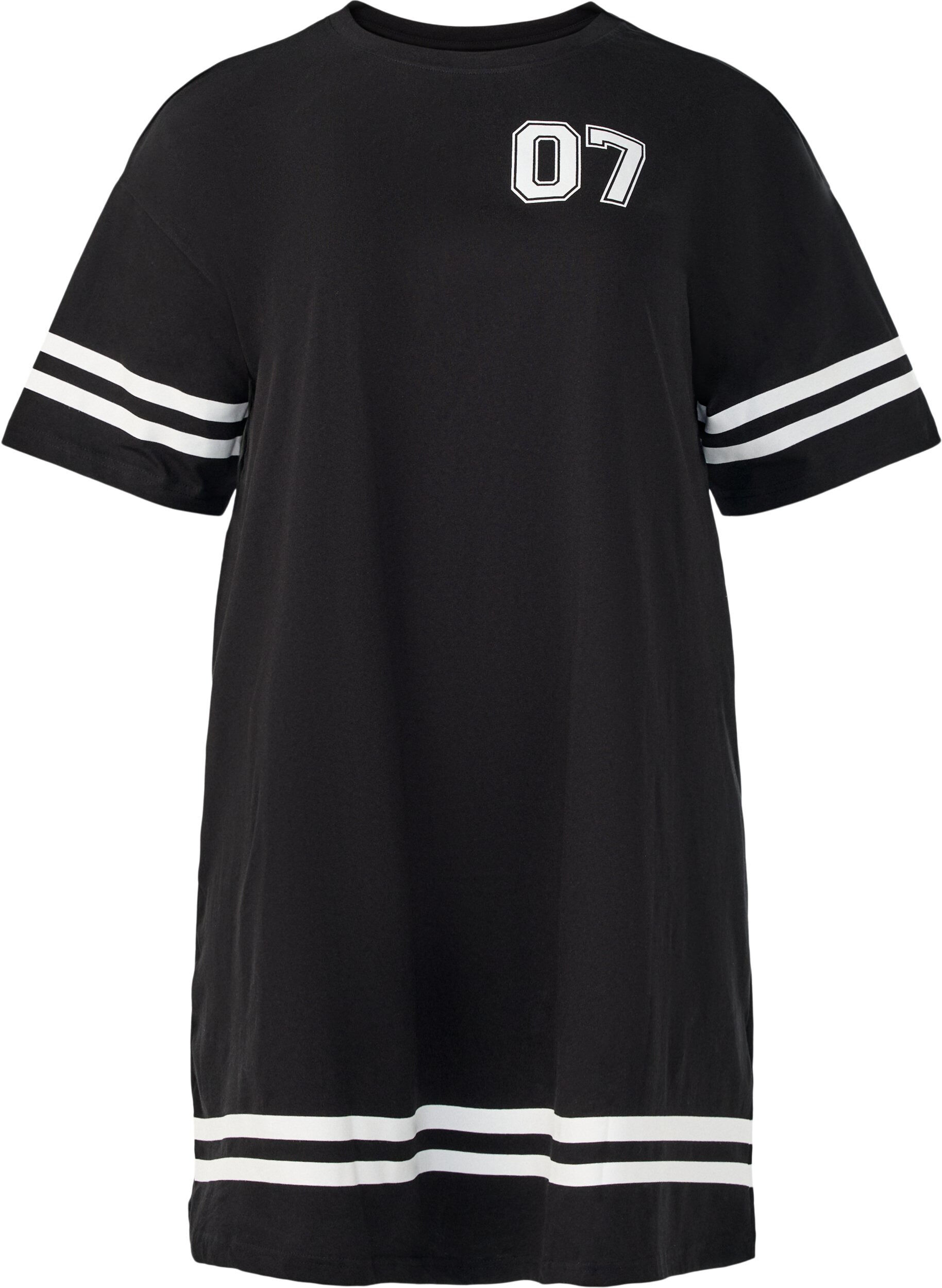ZizziKort t-shirtkl&auml;nning med sportiga detaljer, Svart, Packshot image number 0