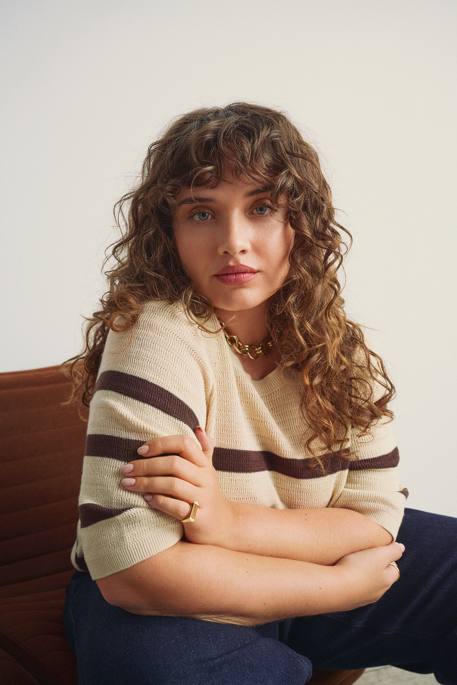 Randiga stickade plagg, , Model