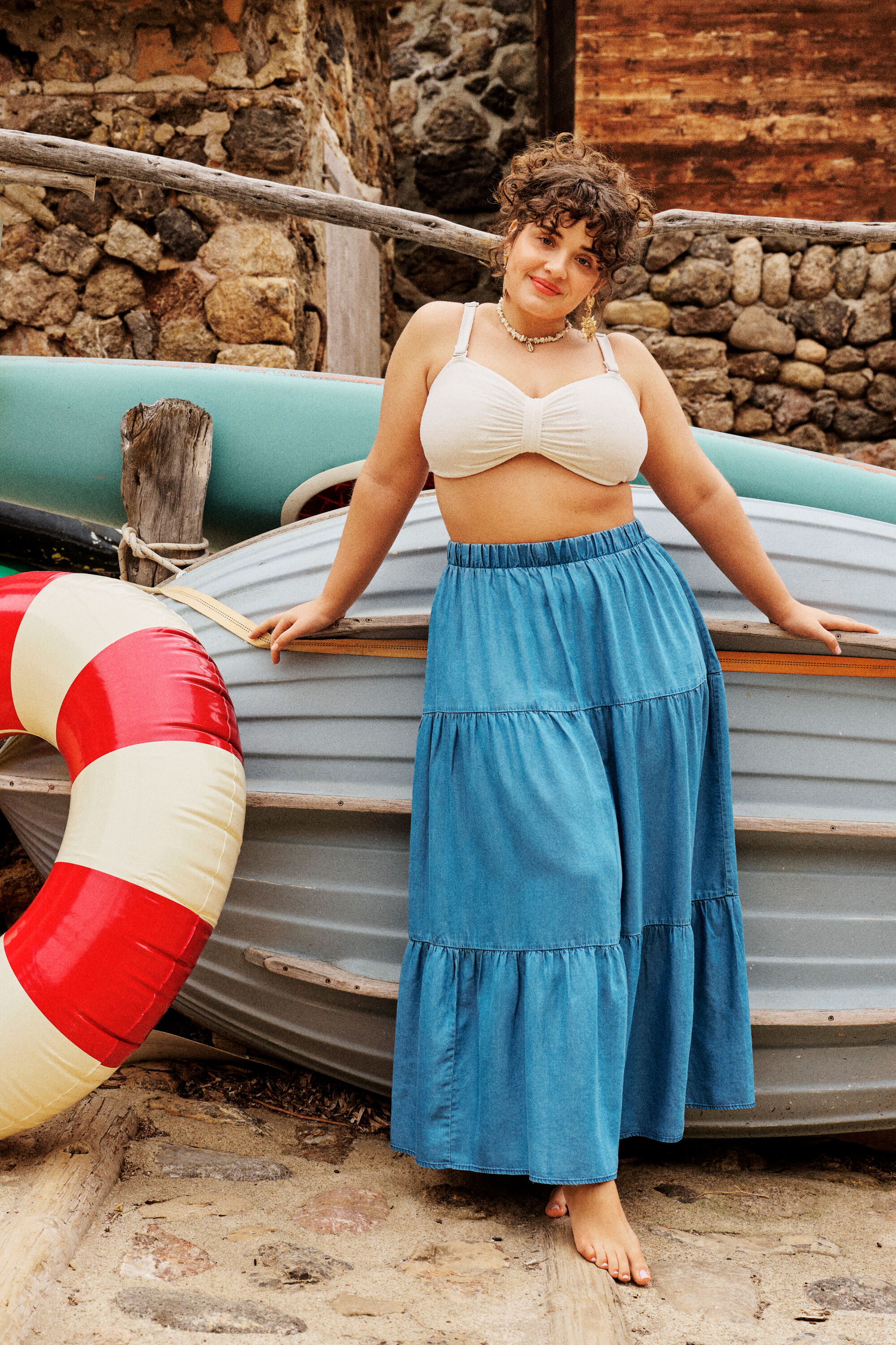 ZizziBoh&eacute;misk i havsbl&aring; toner, , Model