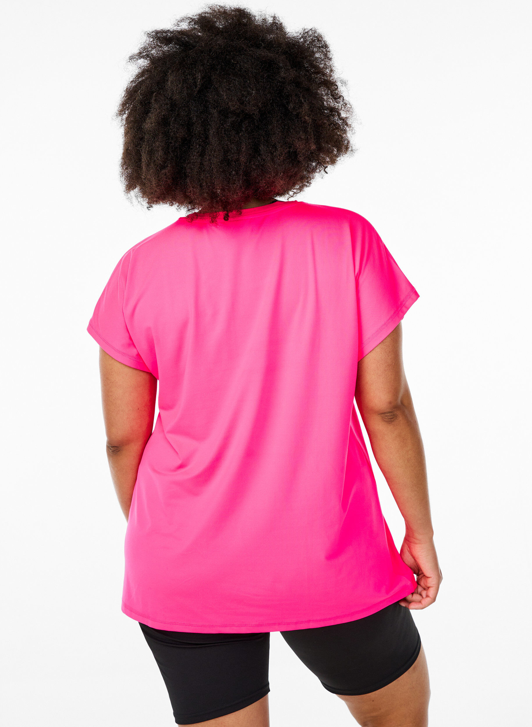 ZizziEnf&auml;rgad tr&auml;nings-T-shirt, Rosa, Model image number 2