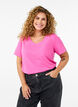 Bas-t-shirt i bomull, Rosa, Model image number 0