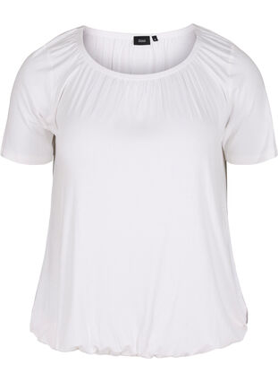 T-shirt i viskos med resår, Bright White, Packshot image number 0