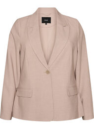 Klassisk blazer med enkelkn&auml;ppning och fickor, Beige