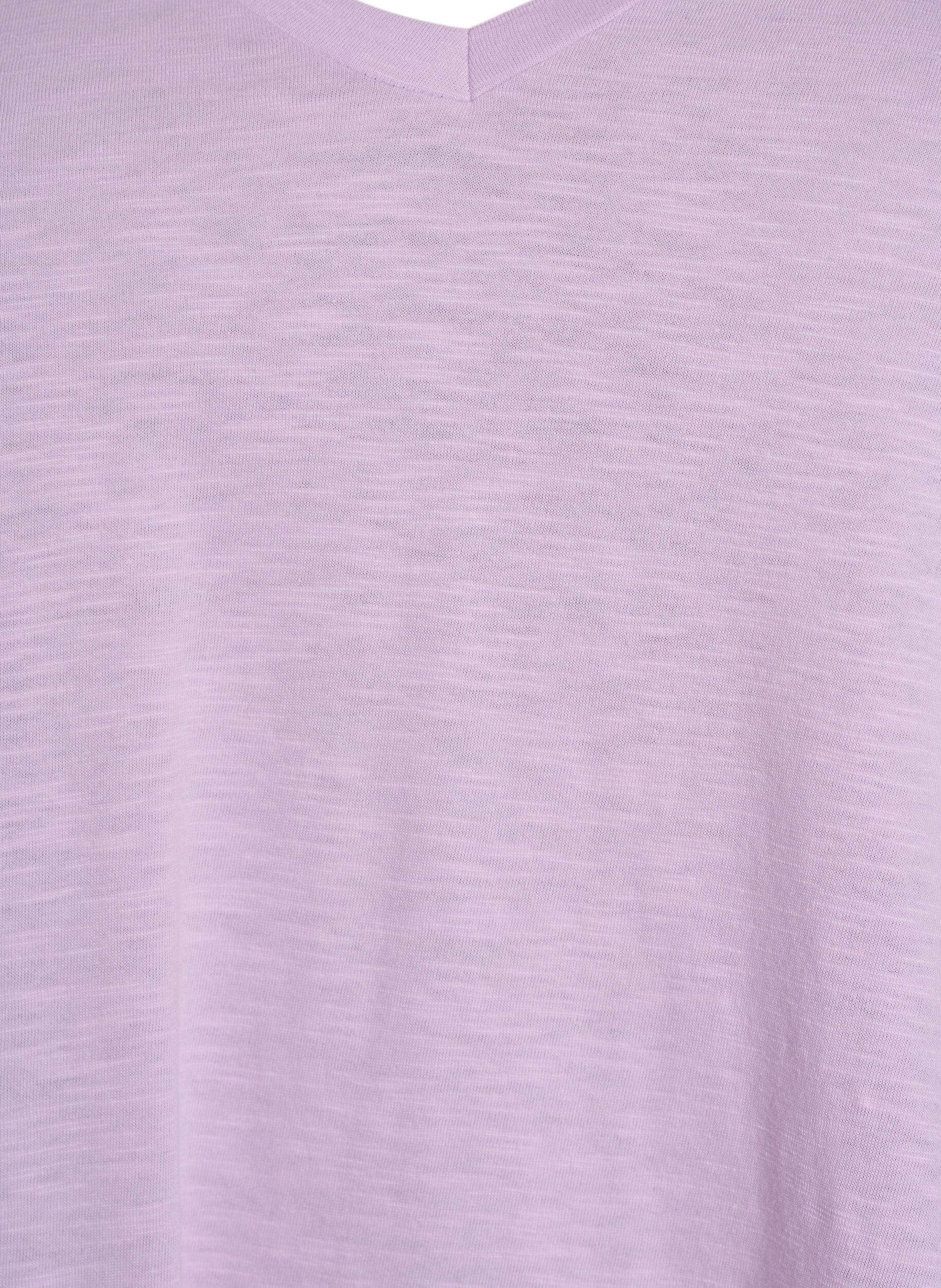 Zizzi V-ringad bas t-shirt med korta &auml;rmar, Lila, Packshot image number 2