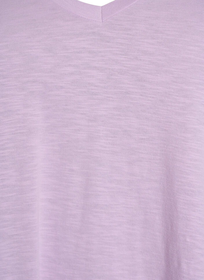V-ringad bas t-shirt med korta &auml;rmar, Lila, Packshot image number 2