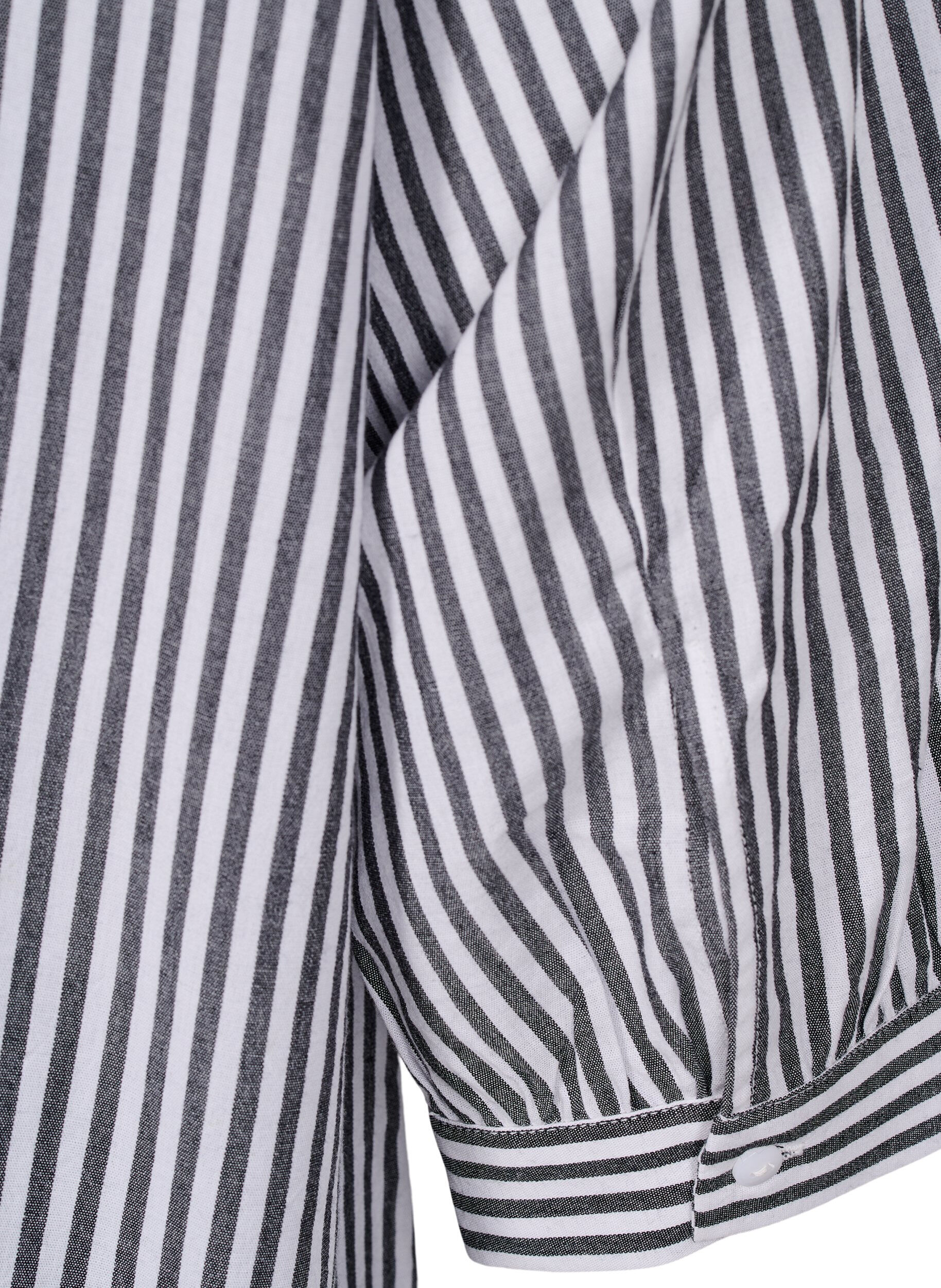 Zizzi Randig tunika med trekvarts&auml;rmar, Svart, Packshot image number 3