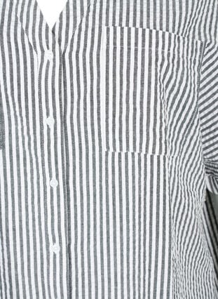 Randig skjorta med bröstfickor, White/Black Stripe, Packshot image number 2