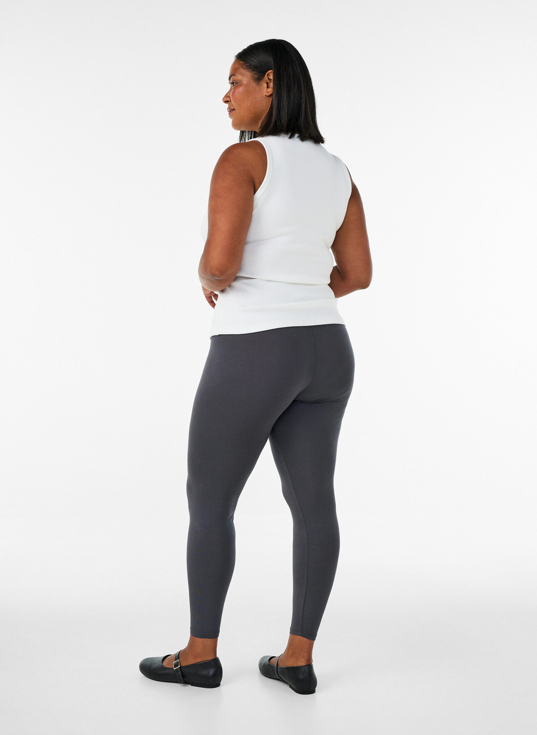 ZizziBasleggings i viskos, Gr&aring;, Model image number 2