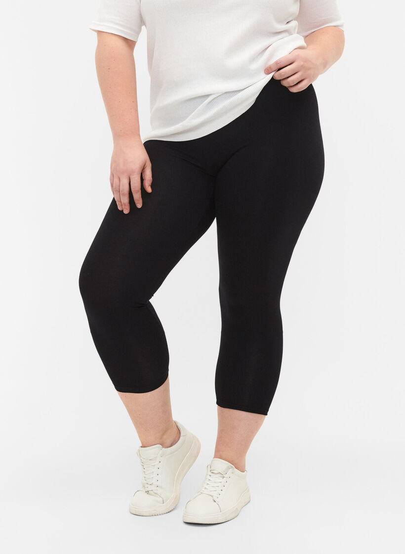 3/4 bas-leggings, Svart, Model image number 0