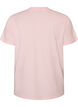 T-shirt i ekologisk bomull med tryck framtill, Rosa, Packshot image number 1