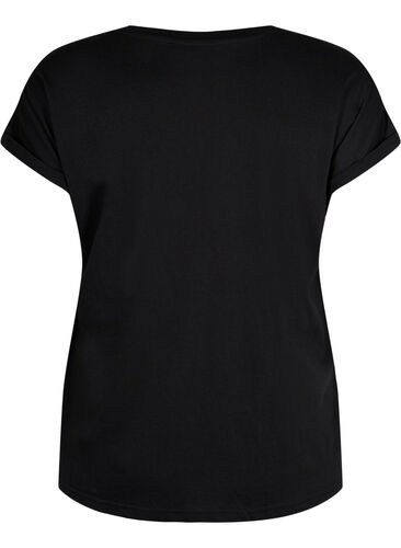 Kortärmad t-shirt i bomullsmix, Black, Packshot image number 1