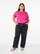 Enkel t-shirt i bomull med rund halsringning, Rosa, Model image number 1