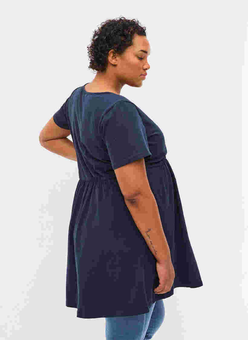 Kortärmad gravidtunika i bomull, Navy Blazer, Model image number 1