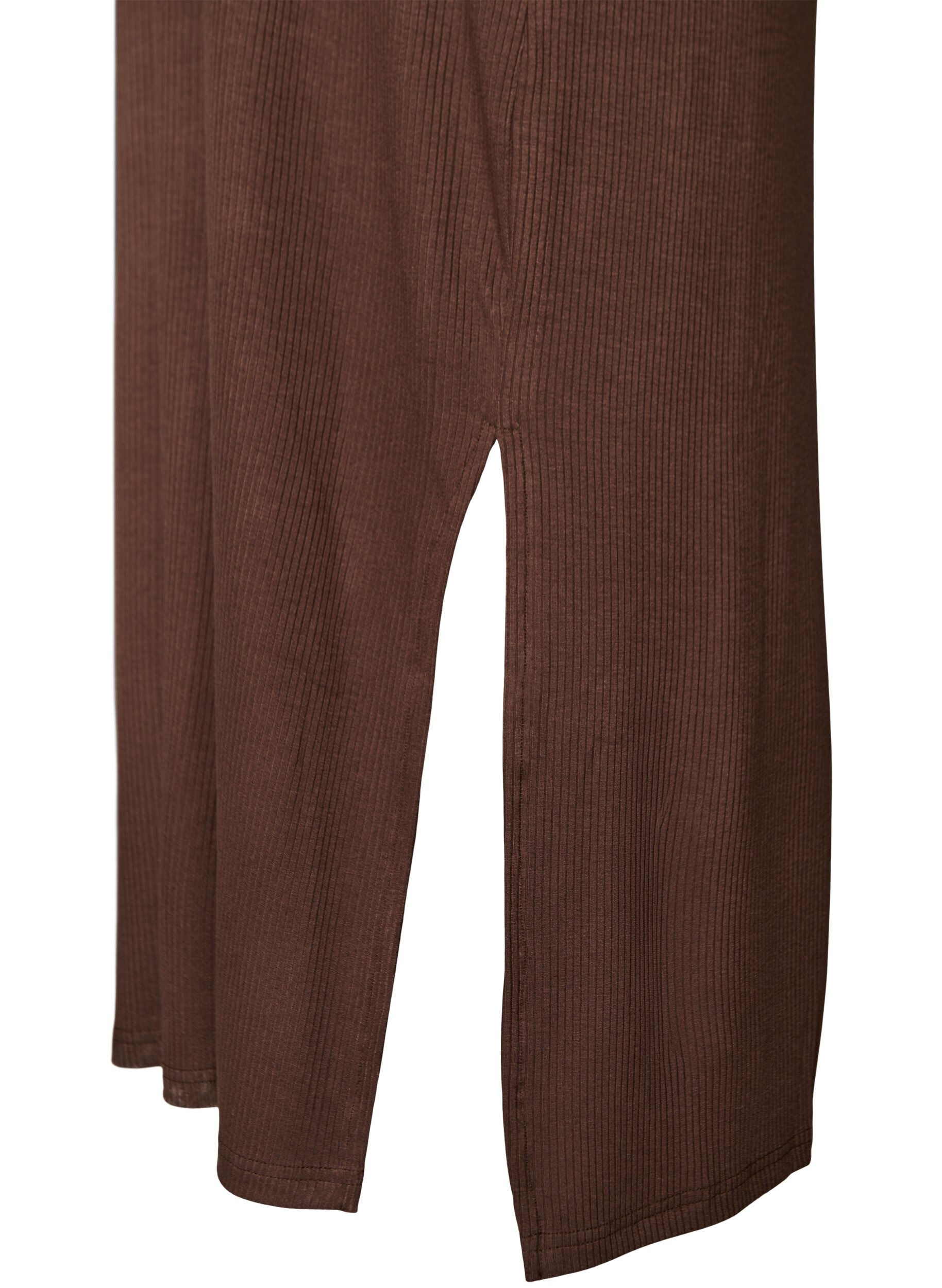 Zizzi&Auml;rml&ouml;s ribbad kl&auml;nning i viskos, Brun, Packshot image number 3