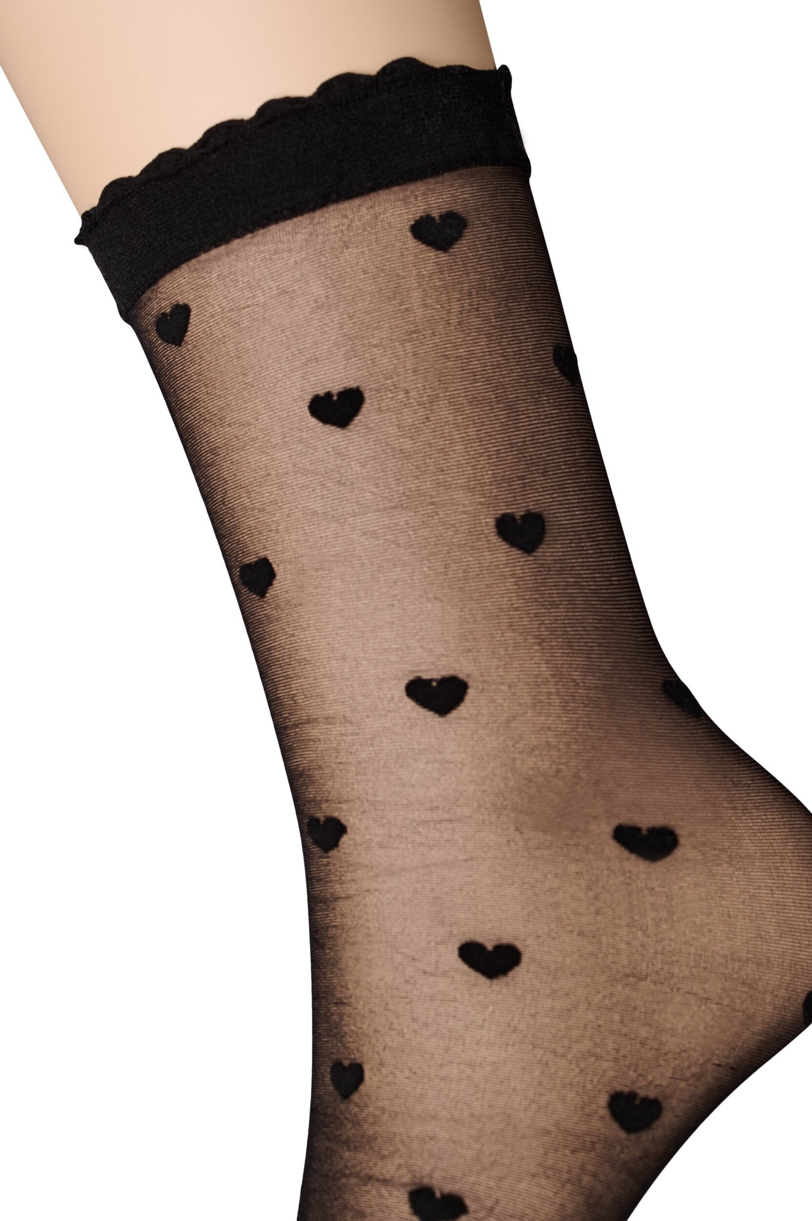 Zizzi 2-pack ankelsockor med hj&auml;rtan, Svart, Packshot image number 2