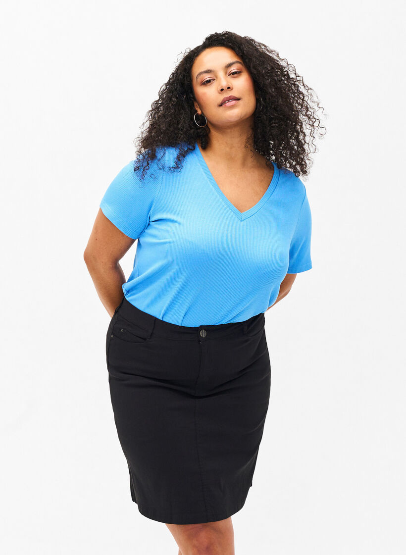 Kort kjol med insydda shorts, Svart, Model image number 0