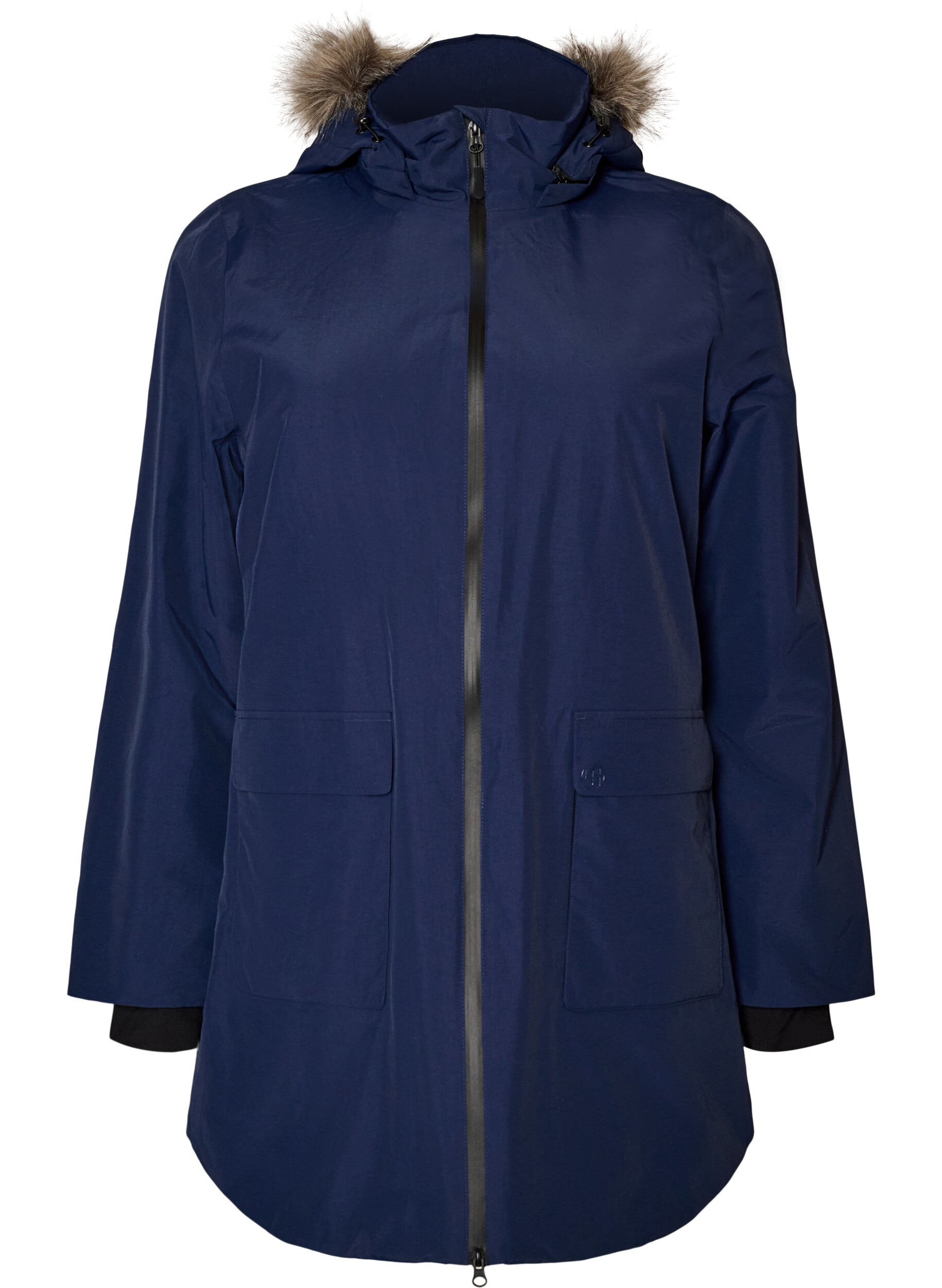ZizziVattent&auml;t parkas med huva, Bl&aring;, Packshot image number 0