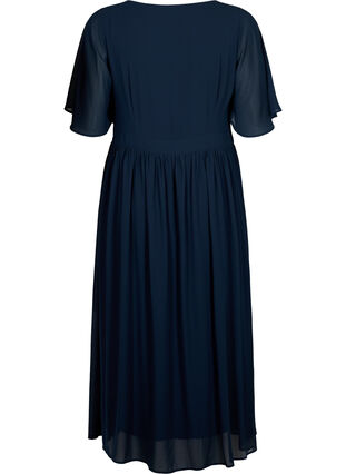 Maxiklänning med draperingar och korta ärmar, Total Eclipse, Packshot image number 1
