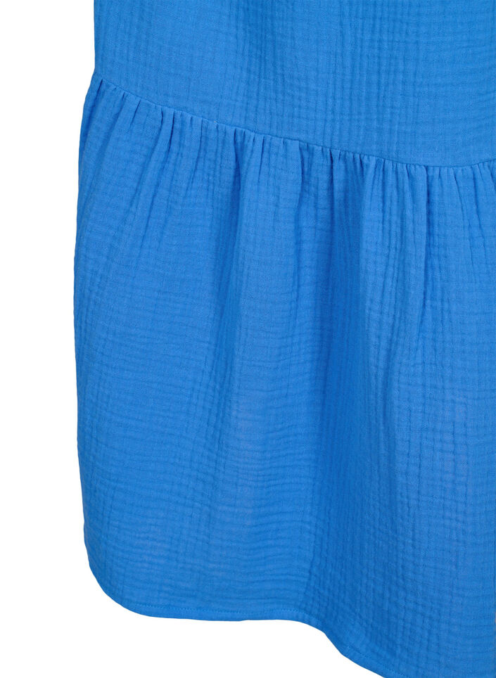 Enkel axelbandsklänning i bomull, Marina, Packshot image number 3