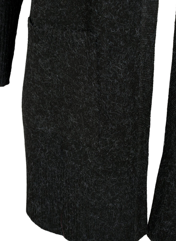 M&ouml;nstrad stickad kofta med fickor, Gr&aring;, Packshot image number 3