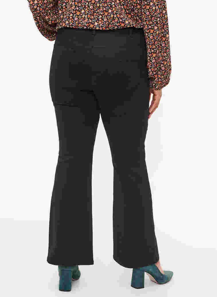 Ellen jeans med bootcut och hög midja, Black, Model