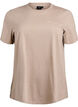T-shirt i bomull med texttryck och rund halsringning, Brun, Packshot image number 0