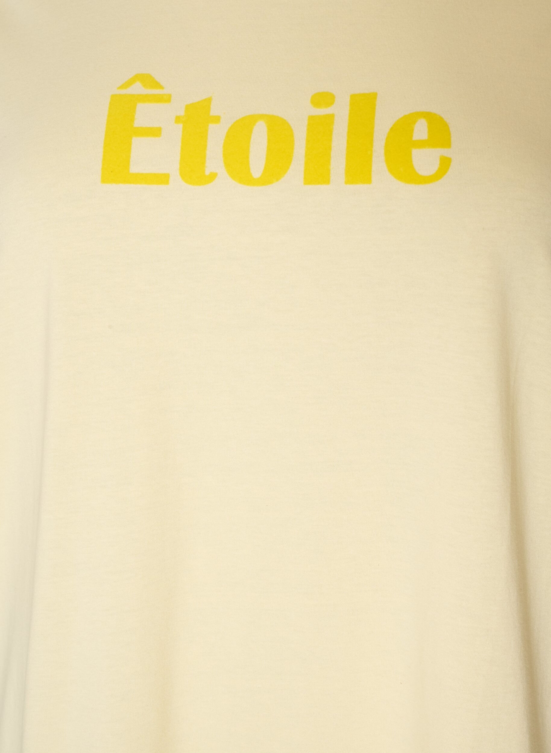 ZizziT-shirt i ekologisk bomull med velourtext, Gul, Packshot image number 2