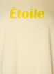 T-shirt i ekologisk bomull med velourtext, Gul, Packshot image number 2