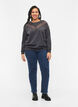 Sweatshirt med volang och virkad detalj, Dark Grey, Model image number 2