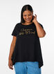 T-shirt med rund hals och A-linjeform, Svart, Model image number 0
