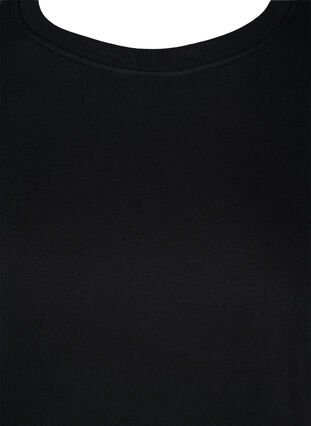Sweatshirt i bomull med snörning, Black, Packshot image number 2