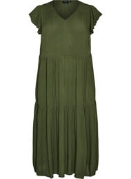 Midikl&auml;nning i viskos med volang&auml;rmar, Gr&ouml;n