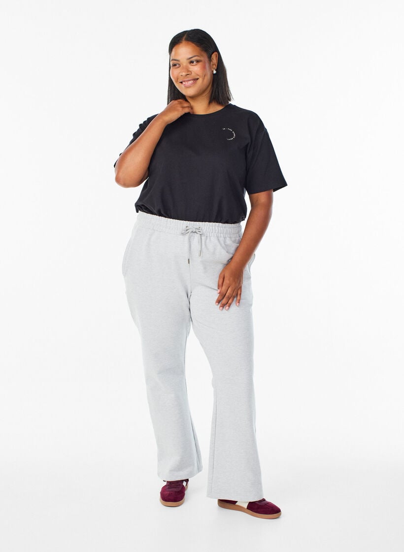 Sportig t-shirt i ekologisk bomull, Svart, Model image number 1