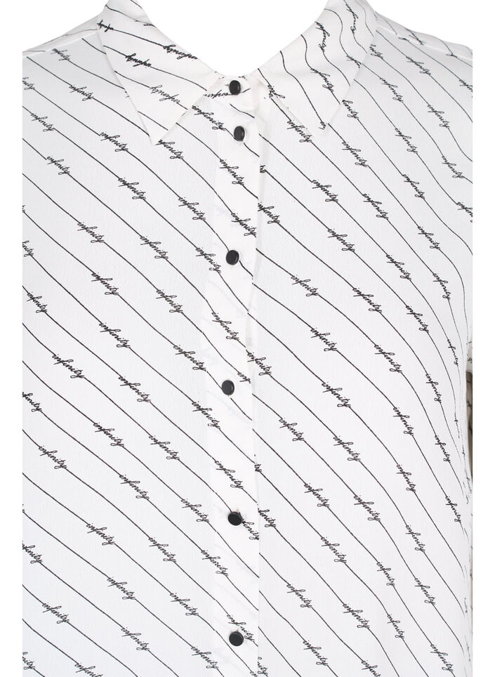 Randig skjortklänning i viskos, White AOP, Packshot image number 2