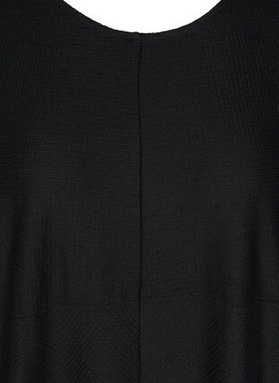 Enfärgad klänning med struktur, Black, Packshot image number 2