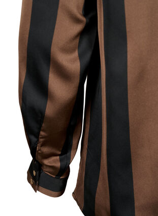 Randig satinskjorta, Chestnut/B. Stripes, Packshot image number 3
