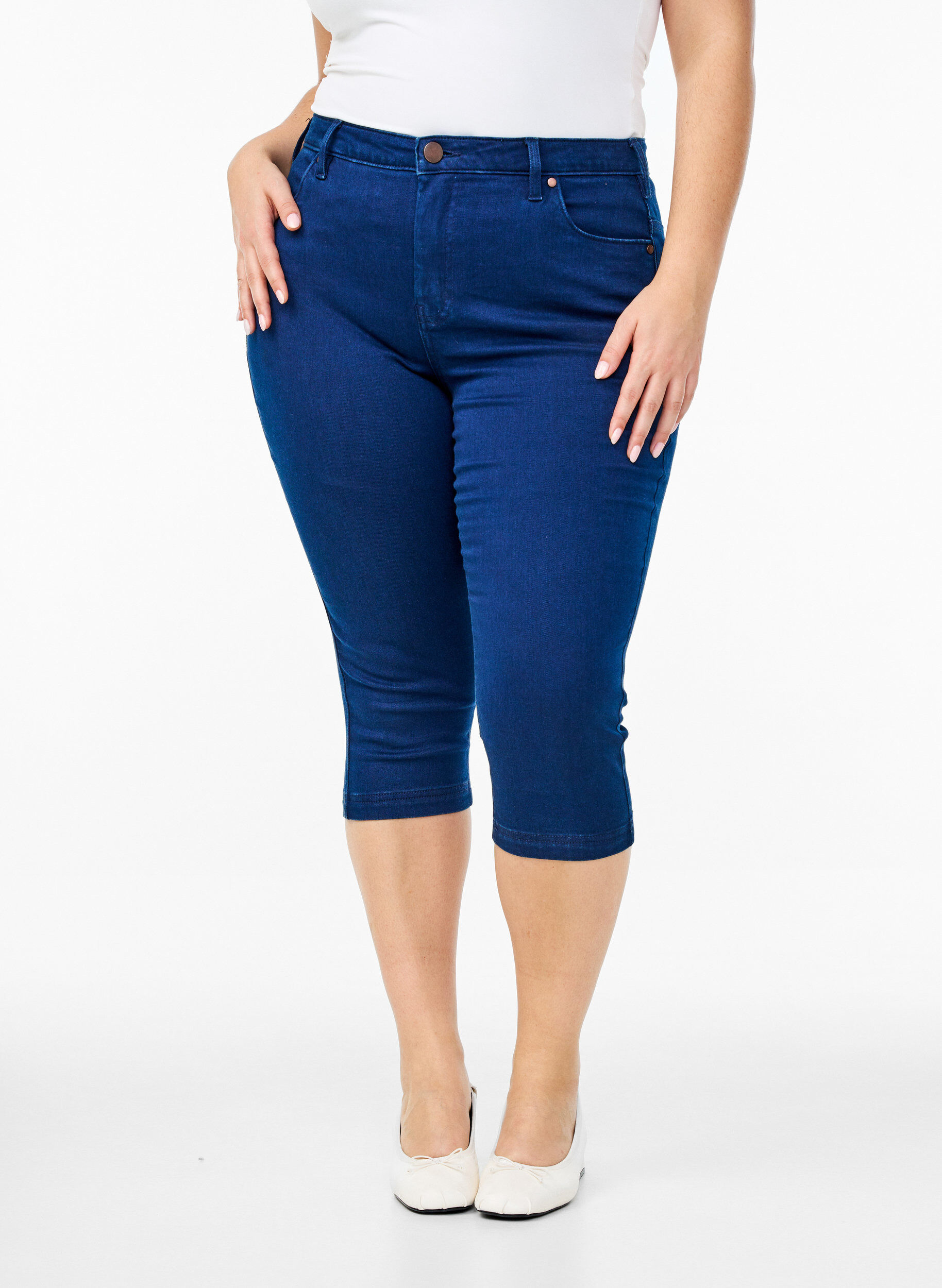 ZizziAmy caprijeans med h&ouml;g midja och supertajt passform, Bl&aring;, Packshot image number 2