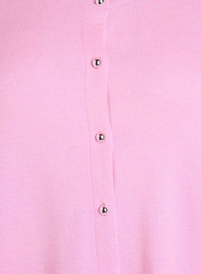Cardigan med runda knappar, Rosa, Packshot image number 2
