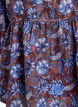 Blommig blus med volang&auml;rmar, Brun, Packshot image number 3