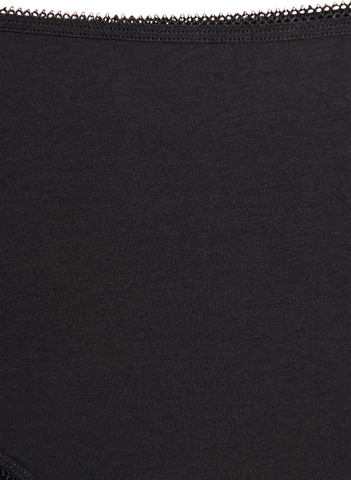 3-pack bomullstrosor med normal midja, Svart, Packshot image number 3