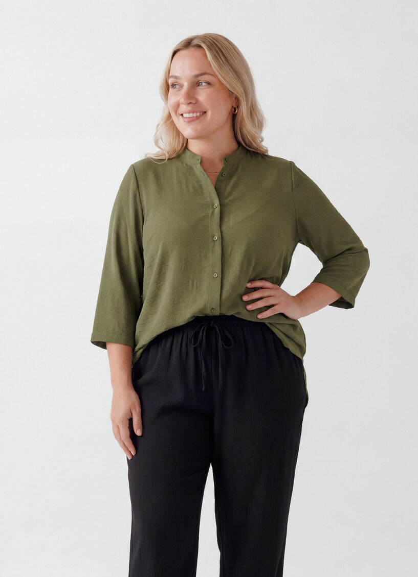 Tunika med 3/4-&auml;rmar, Gr&ouml;n, Model image number 0