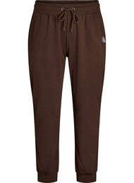 L&ouml;st sittande tr&auml;ningsbyxor med fickor, Brun