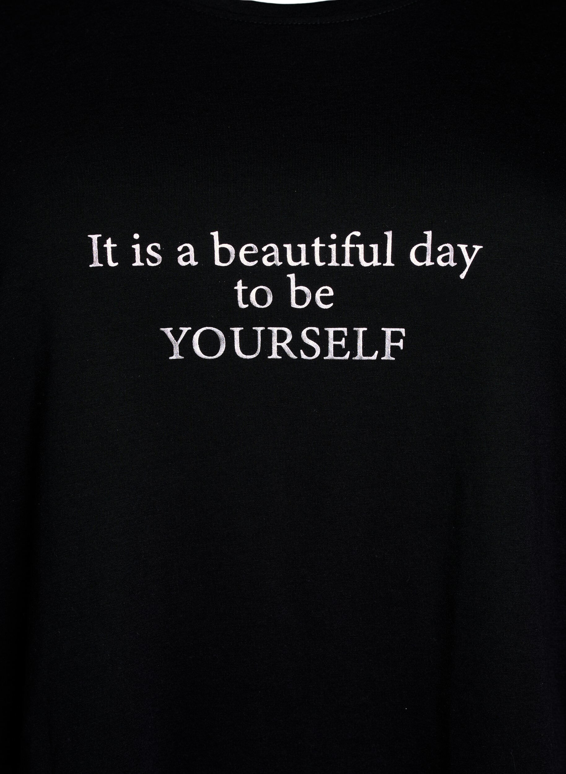 ZizziT-shirt med tryck, Svart, Packshot image number 2